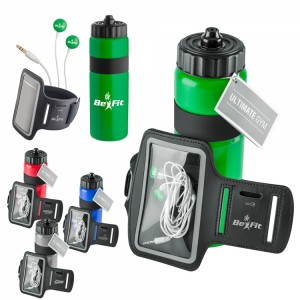 Ultimate Gym Set- Water bottle, earbuds and armband Item #GFT4106